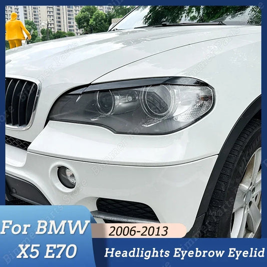 Car Front Headlight Eyebrows Eyelid Lid Trim Lamp Cover Sticker for BMW X5 E70 30d 48i 30i 35d 40d 30d 50i 35i M50d 2006-2013