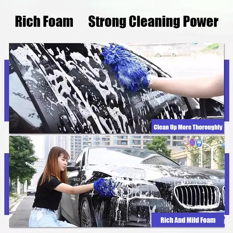 Microfiber Car Wash Cloth Gloves Automotive Double-sided Cleaning Drying Towels Thicken Chenille Vehicle Window Glass Supplies